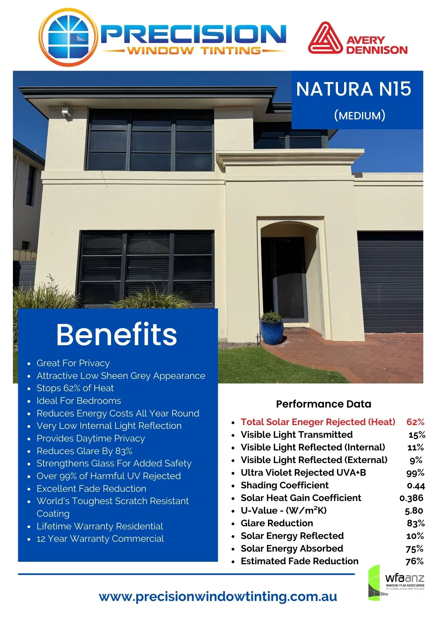 Natura 15 Window Film Spec Sheet